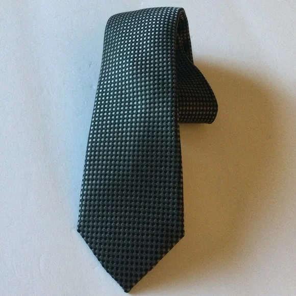 NORDSTROM NENS SILK TIE BLACK GRAY SMALL CHECK NEW